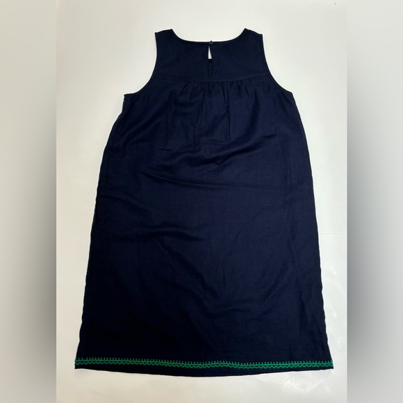 J Crew linen embroidered shift dress, navy and green, with pockets XS, bohemian - Picture 13 of 14
